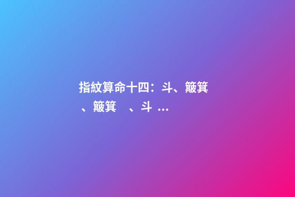 指紋算命十四：斗、簸箕、簸箕、斗、簸箕